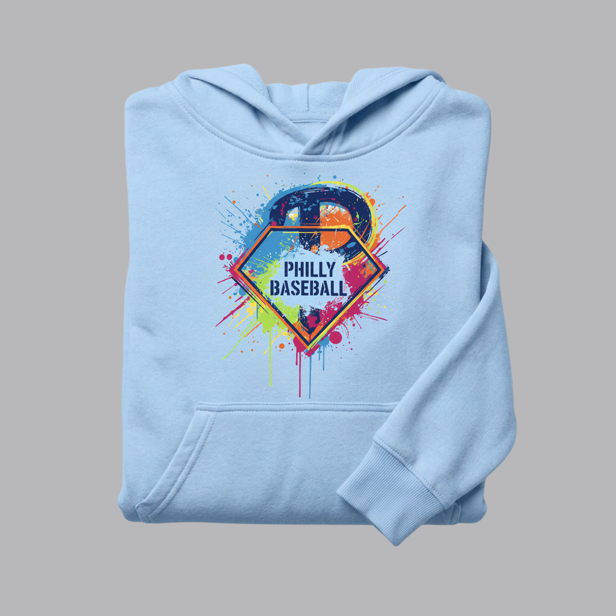 Youth Philly Baseball Diamond Splatter Fleece Hoodie