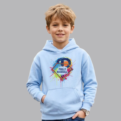 Youth Philly Baseball Diamond Splatter Fleece Hoodie