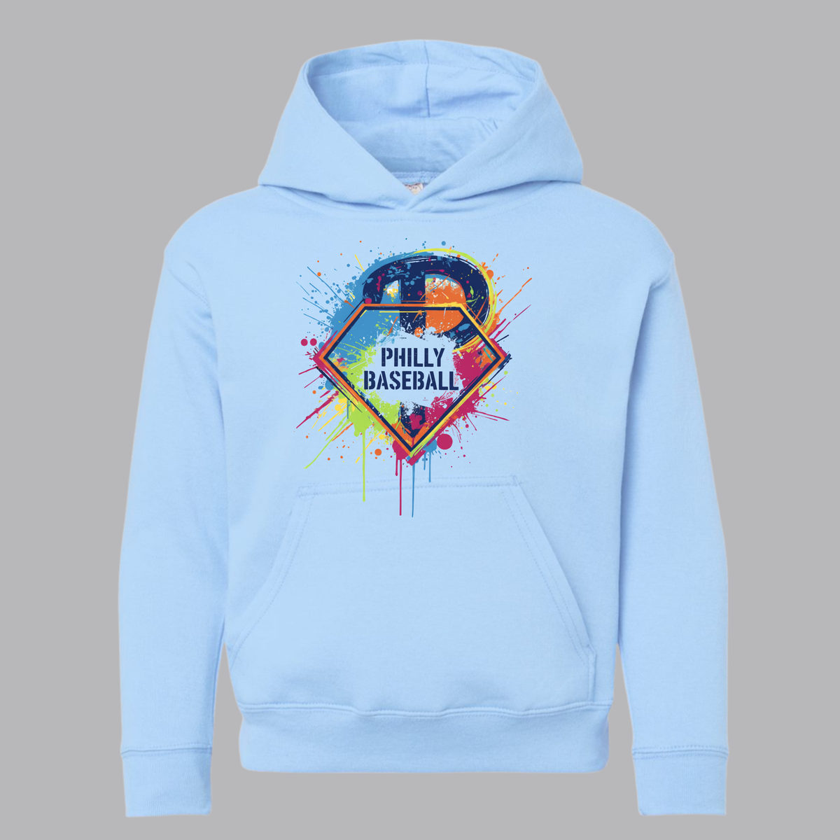 Youth Philly Baseball Diamond Splatter Fleece Hoodie