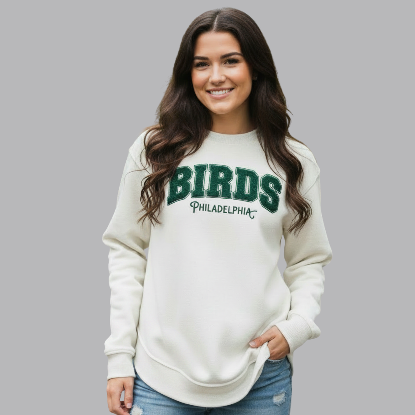 Women’s Premium BIRDS Curved Hem Crew